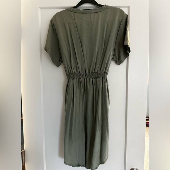Olive Green T-Shirt Dress - Picture 2 of 4